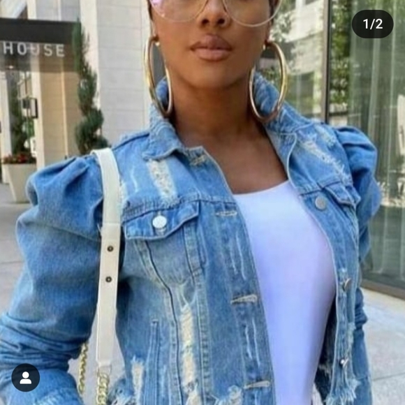 Crop Blue Jean Jacket - Picture 1 of 2